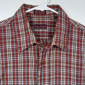Evan Picone Mens Plaid Button Down Long Sleeve Shirt Size Medium‎